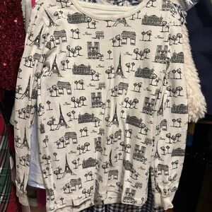 Kids Paris Print Long Sleeve Shirt